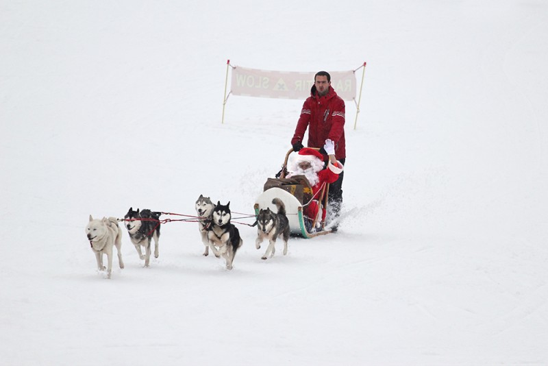 Arrivée du Père Noël en traineau